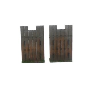 Wooden Palisade 1/2 Wall (Straight Set)
