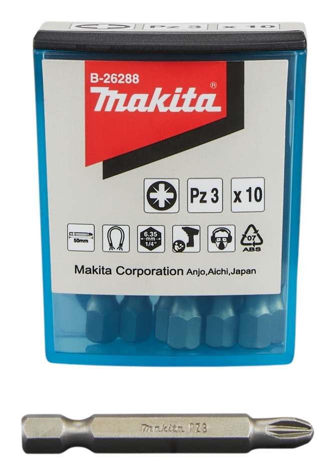 Șurubelniță Makita Accessories B-26288 PZ3 x 50 mm, 10 bucăți