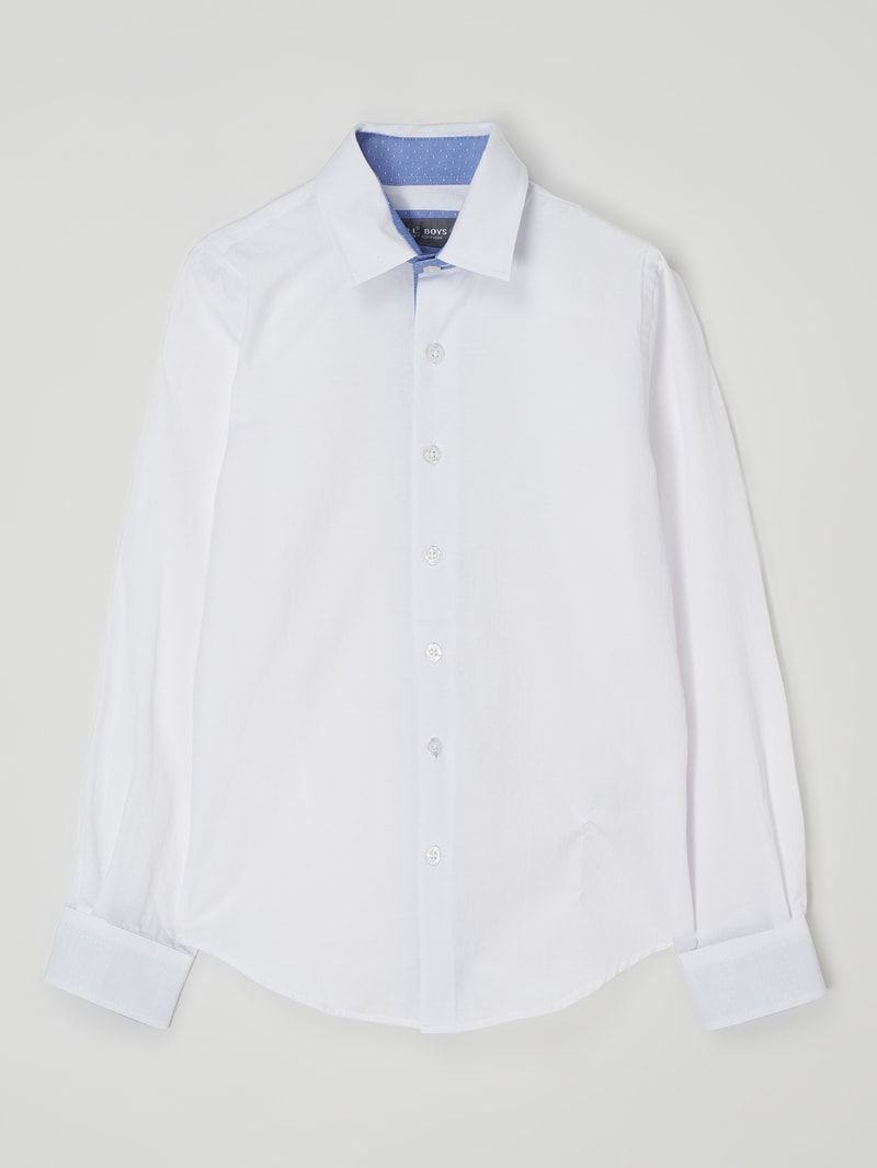 Slim Fit Hemd aus Baumwollmischung in weiß