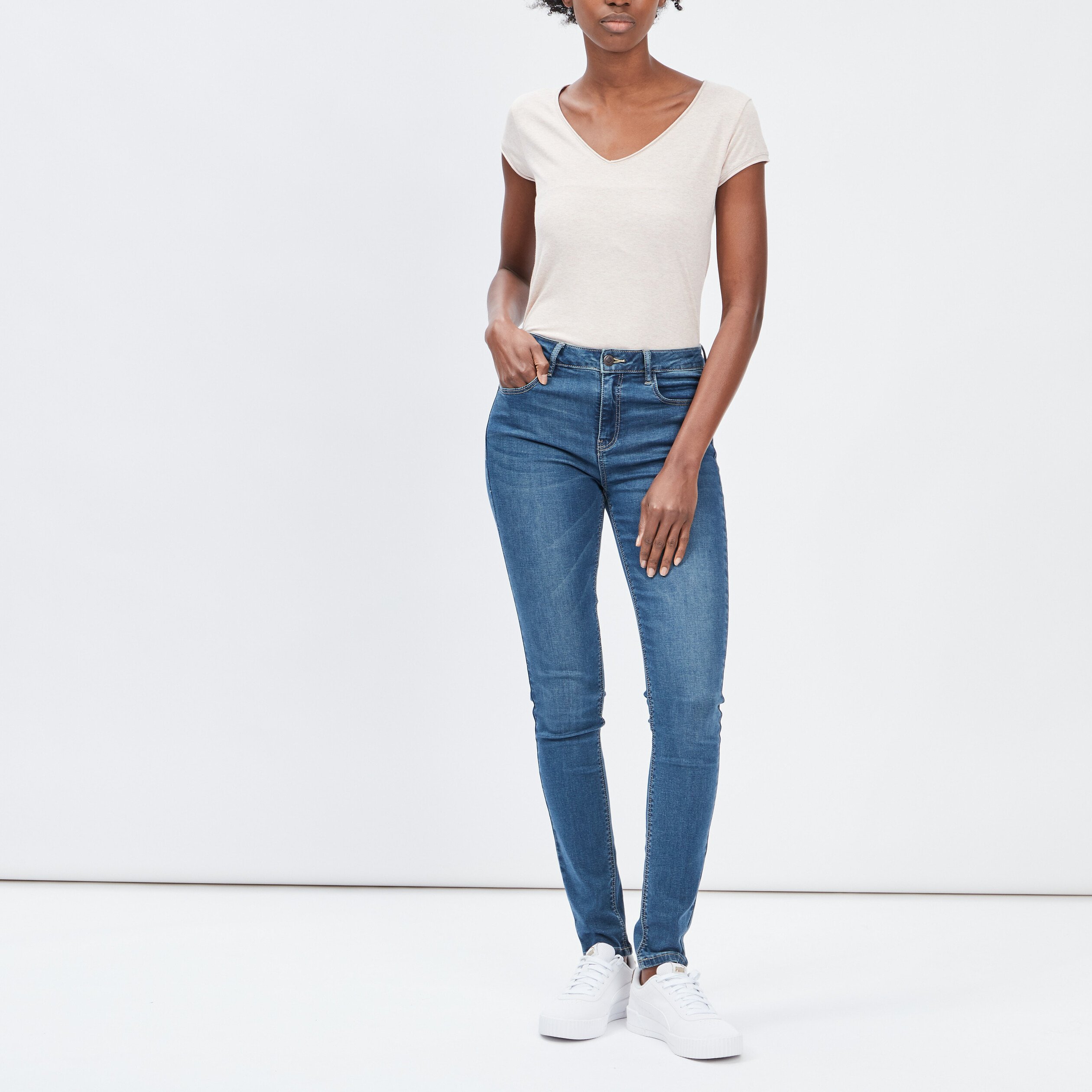 T-shirt manches courtes rose clair femme | La Halle
