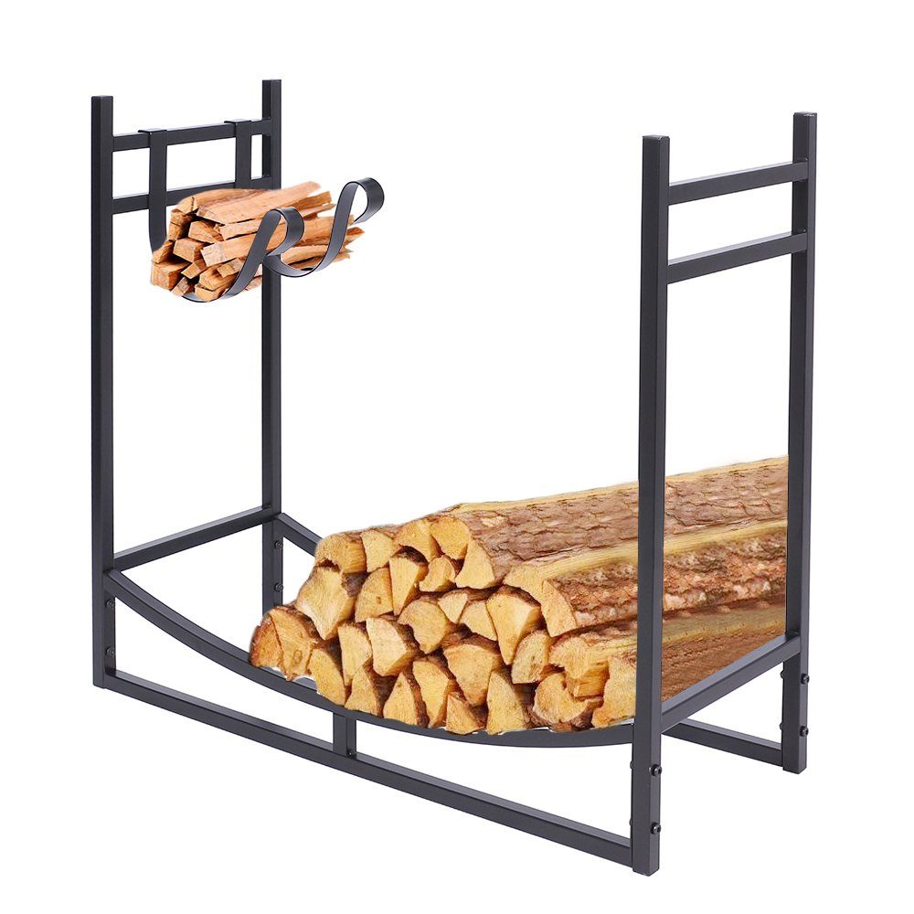 Happy Home Kaminholzregal-Erweiterung Kaminholzregal,Brennholzregal Holzhalter,Metall Feuerholzregal