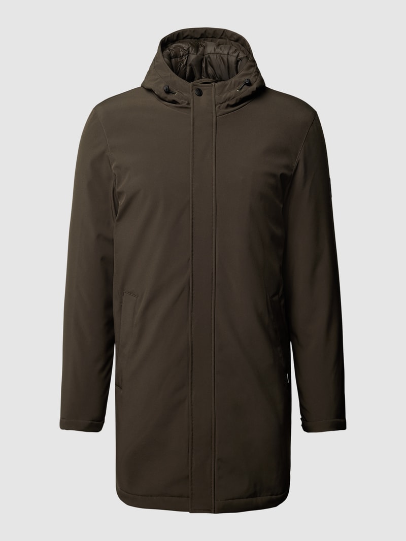 Jacke mit Stehkragen Modell 'Madeston' in olivgrün