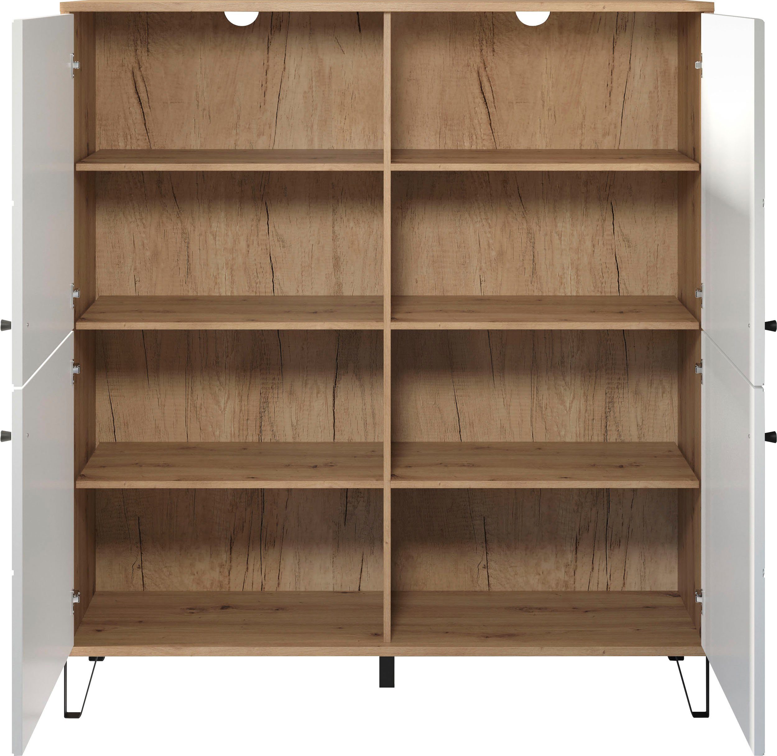 Places of Style Highboard Tarragona, Fräsungen in Rautenoptik