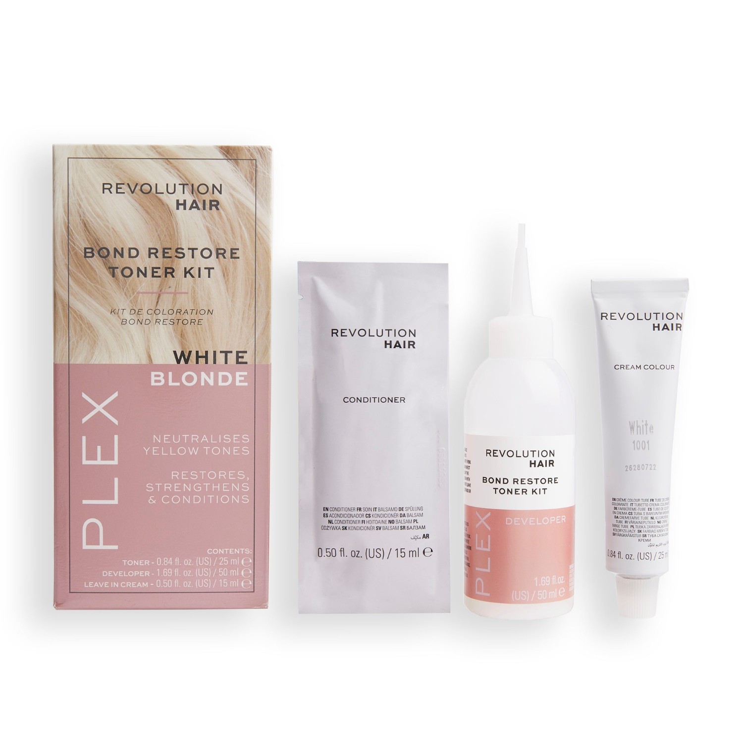 Revolution Hair Revolution Haircare Plex Bond Restore toner set - bijeli