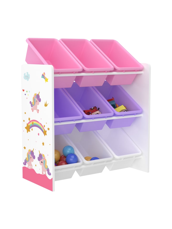en.casa Kinderregal Muxía in Lila Rosa (H)60cm (B)62cm (T)26.5cm günstig kaufen onesize