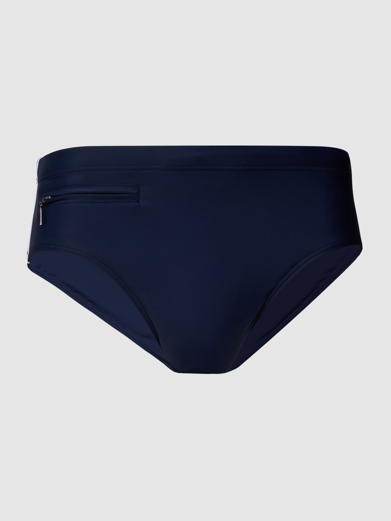 Badehose mit verschließbarer Tasche in marineblau