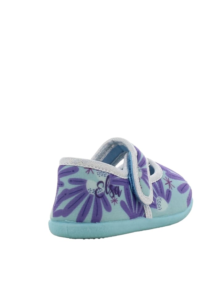 Disney Frozen Hausschuhe mit Frozen Anna und Elsa Motiv, in Blau, mit klettverschluss günstig kaufen