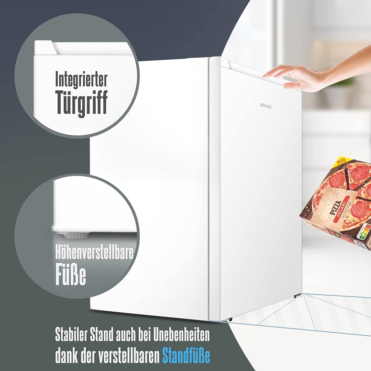 Heinrich´s Gefrierschrank HGS 4089 W, 84.2 cm hoch, 47.5 cm breit, Freezer, 3x Gefrierschublade, 85 Liter, Temperatur:-18°C~-38°C, weiß
