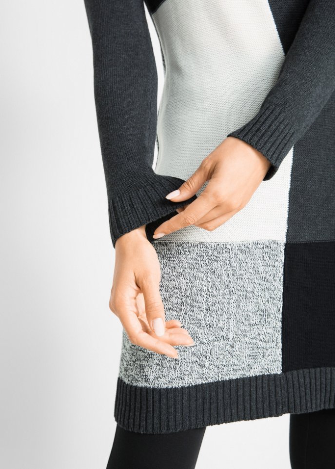 Knieumspielendes Strickkleid, Langarm