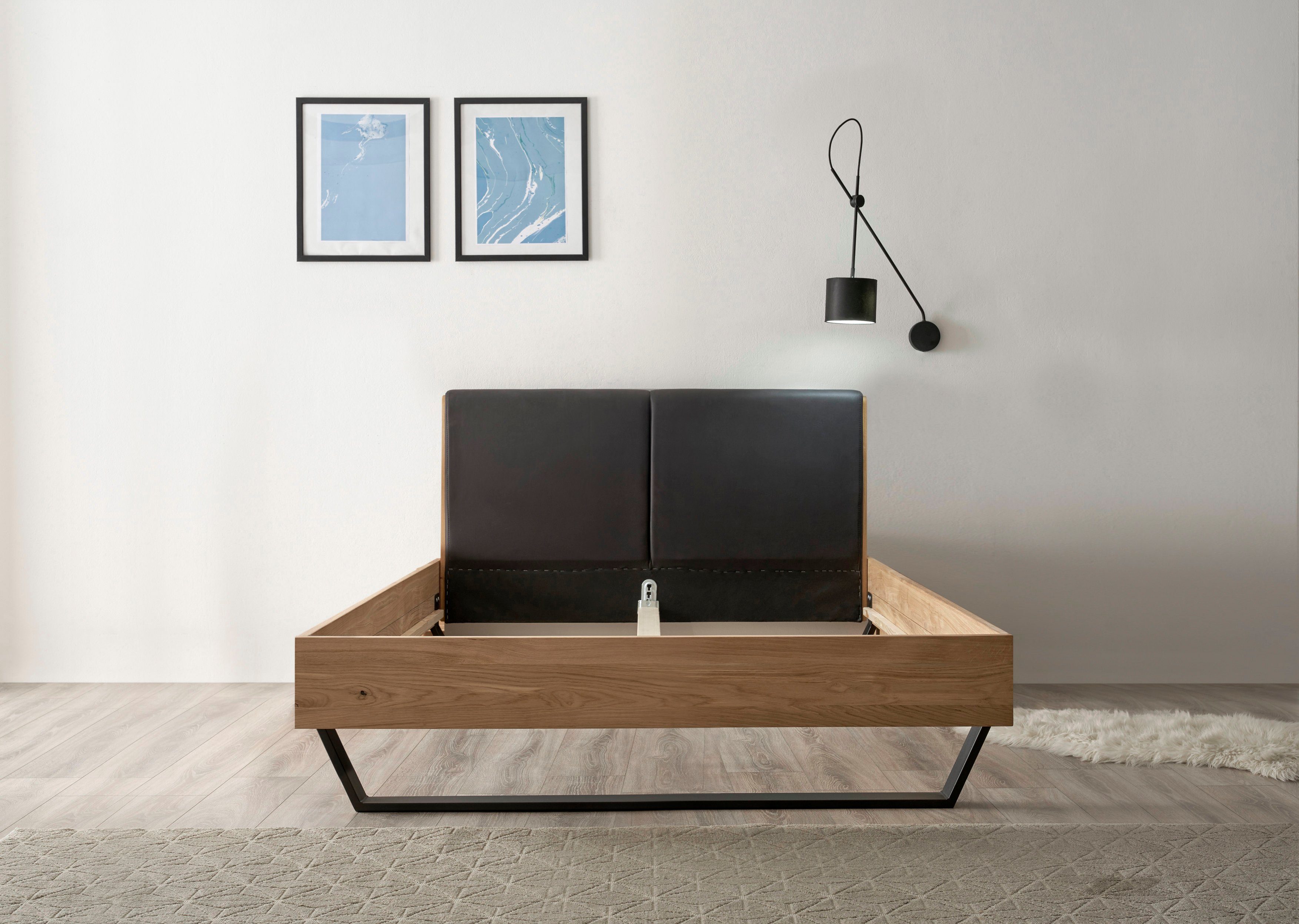 Schlafkontor Massivholzbett Keke, Eiche Massiv wahlweise in 180x200 cm oder 140x200 cm