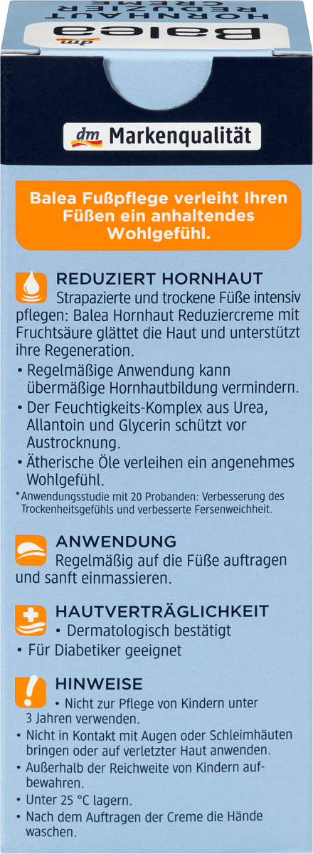 Fußcreme, Hornhaut Reduzier Creme mit Urea & Allantoin, 50 ml