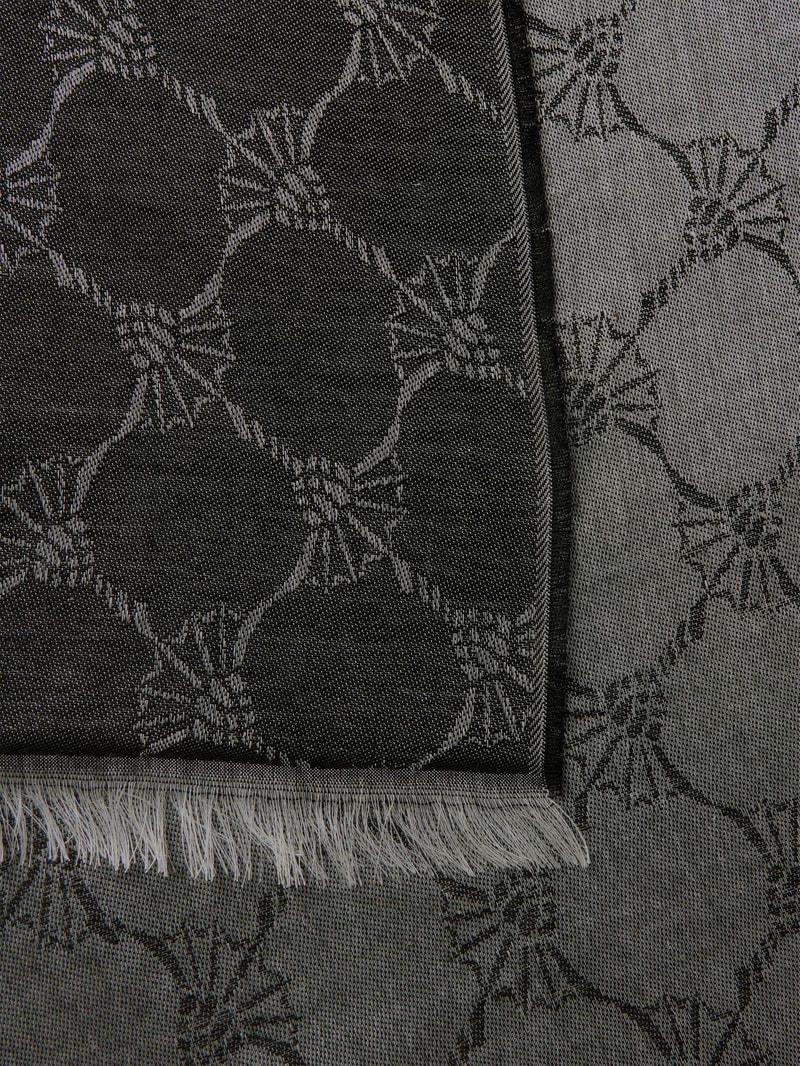 Schal mit Allover-Muster in schwarz