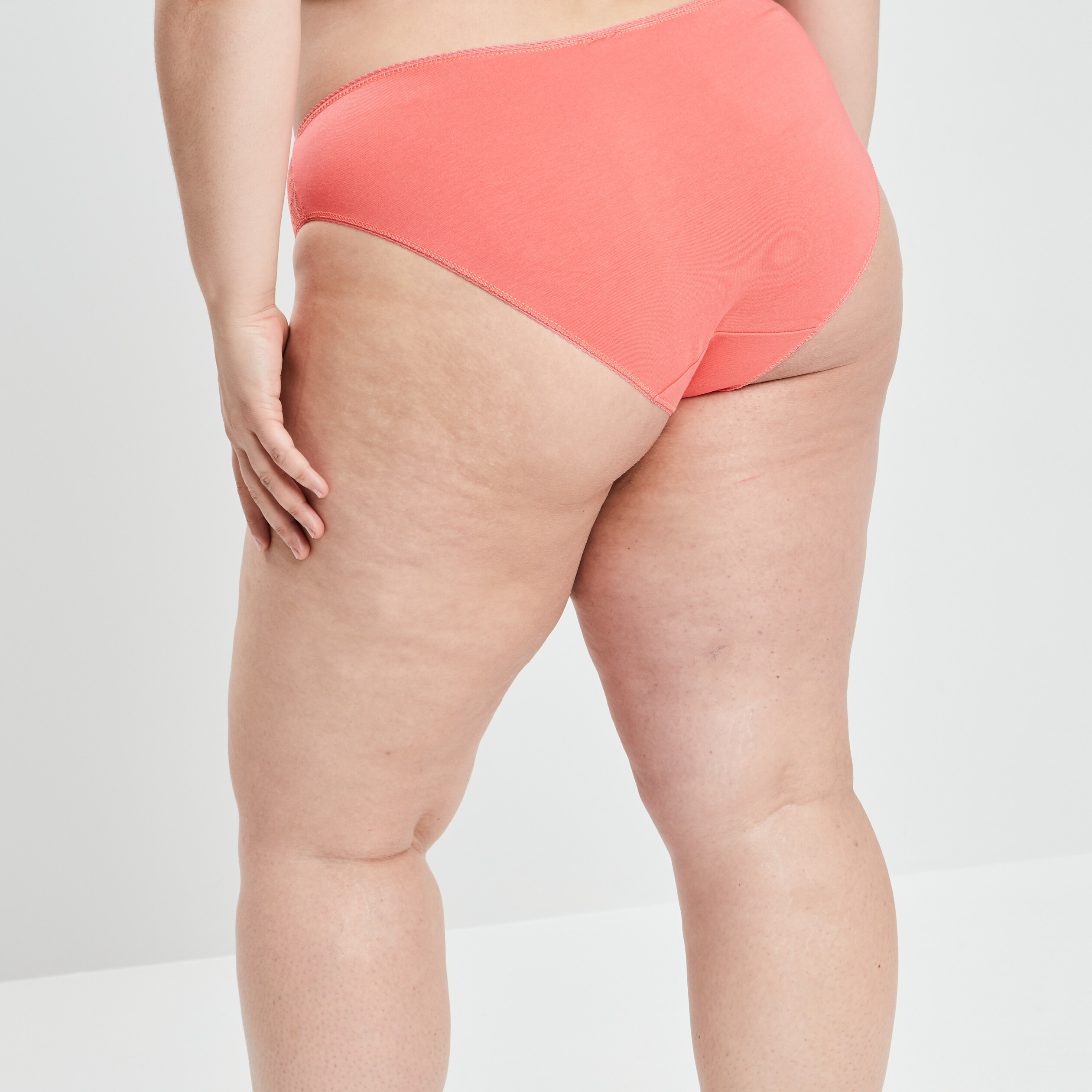 Culotte empiècements dentelle rose fluo femme grande taille | La Halle