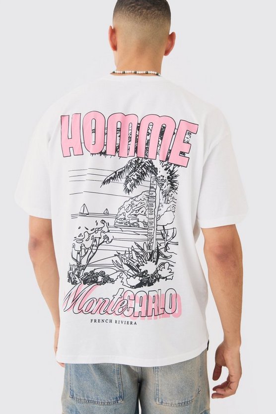 Oversize T-Shirt mit Monte Carlo Print
