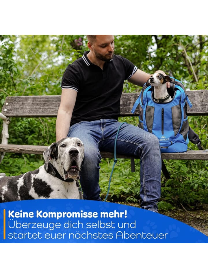 COFI 1453 Petmont Hunderucksack in Blau bis zu 8 kg Tragekraft - perfekt in Blau günstig kaufen 29 cm