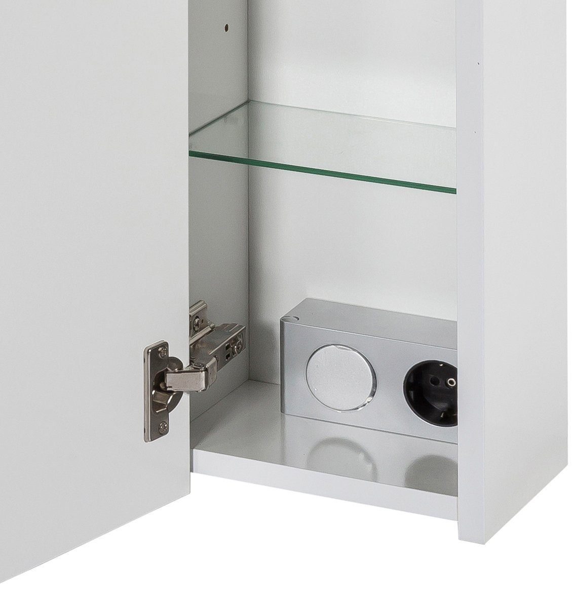 Schildmeyer Spiegelschrank Verona Breite 100 cm, 3-türig, 3 LED-Einbaustrahler, Schalter-/Steckdosenbox