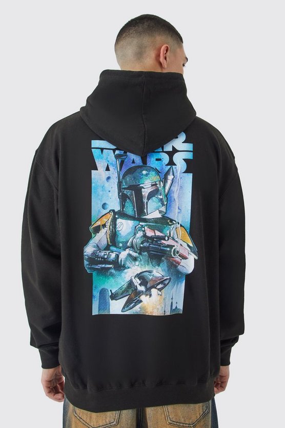 Oversize Hoodie mit lizenziertem Star Wars Boba Fett Print
