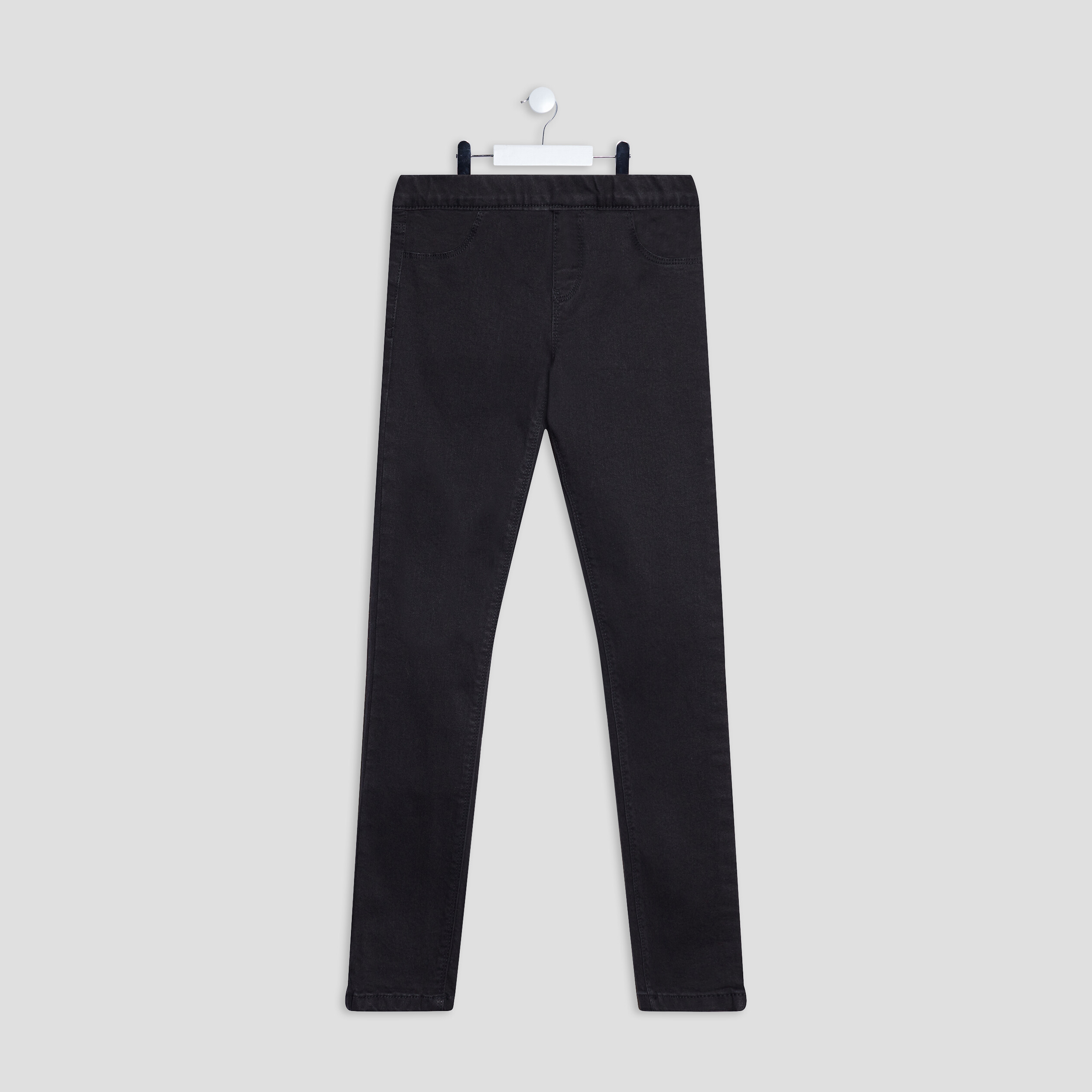 Jegging stretch 2 poches noir fille | La Halle