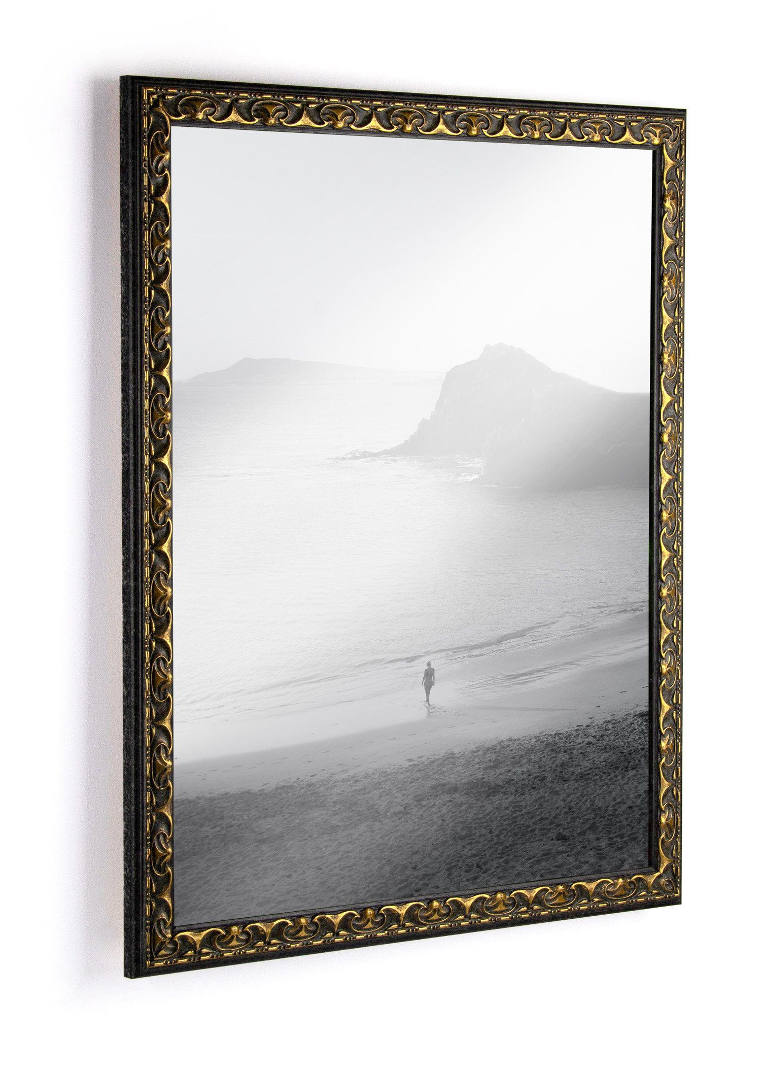 BIRAPA Einzelrahmen Bilderrahmen Mallorca, (1 Stück), 20x27 cm, Schwarz Gold, Holz