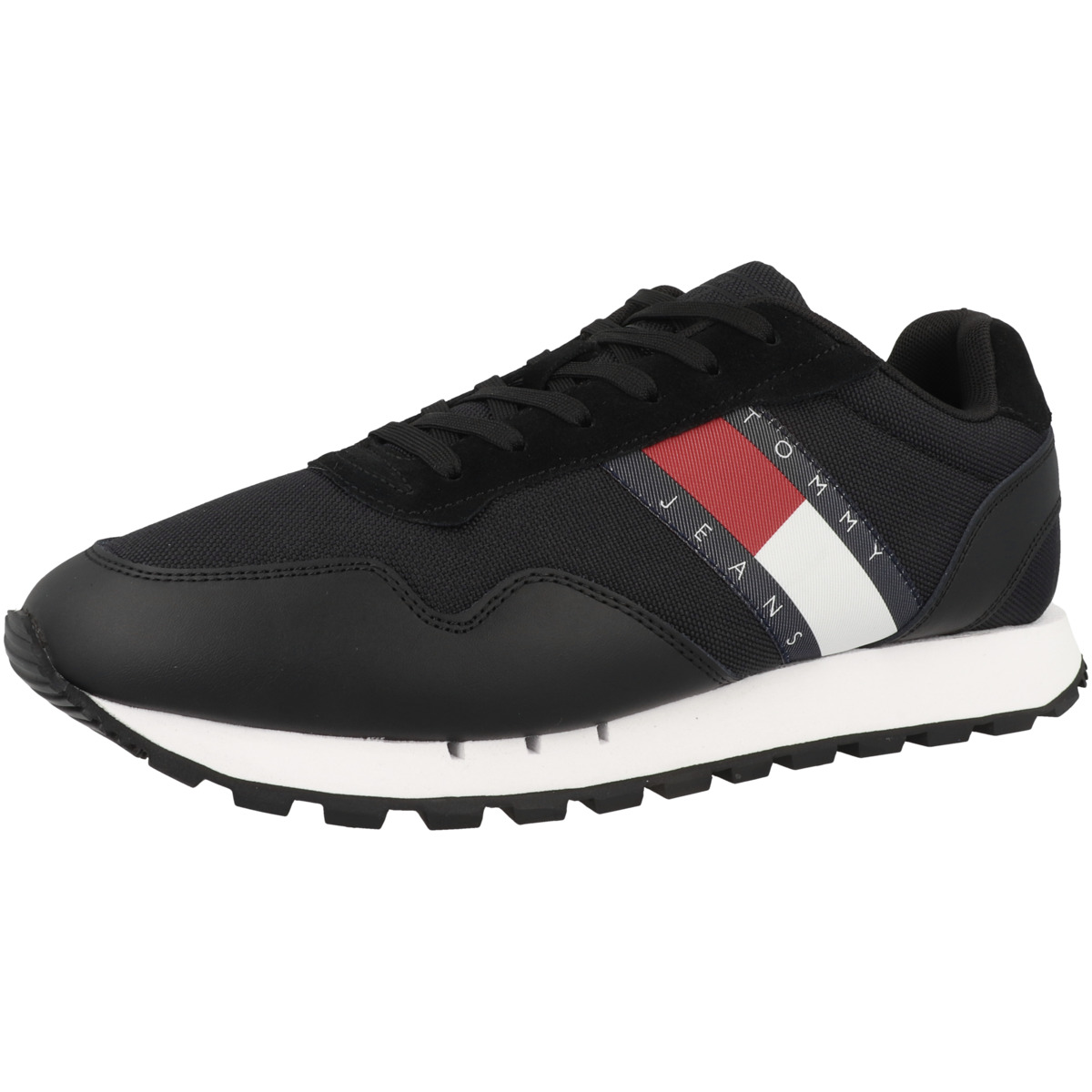 Tommy Hilfiger Tommy Jeans Retro Leather Runner Sneaker Low schwarz
