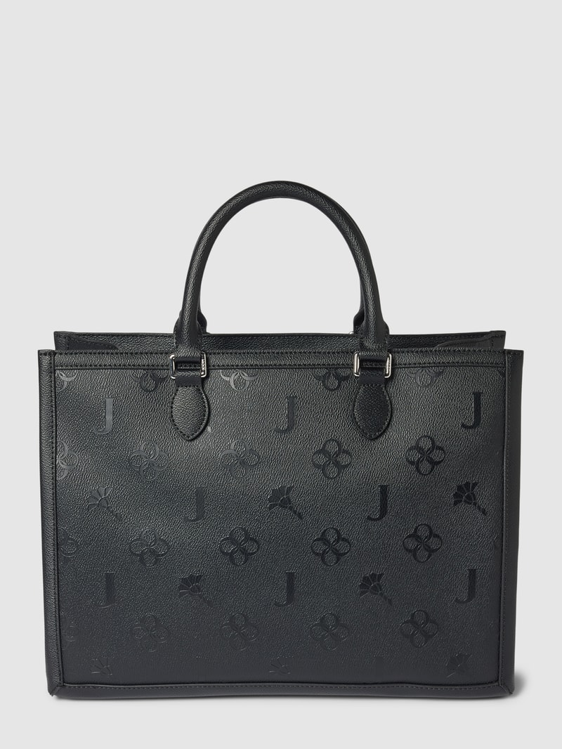 Handtasche mit Label-Muster Modell 'decoro stampa aurelia' in black