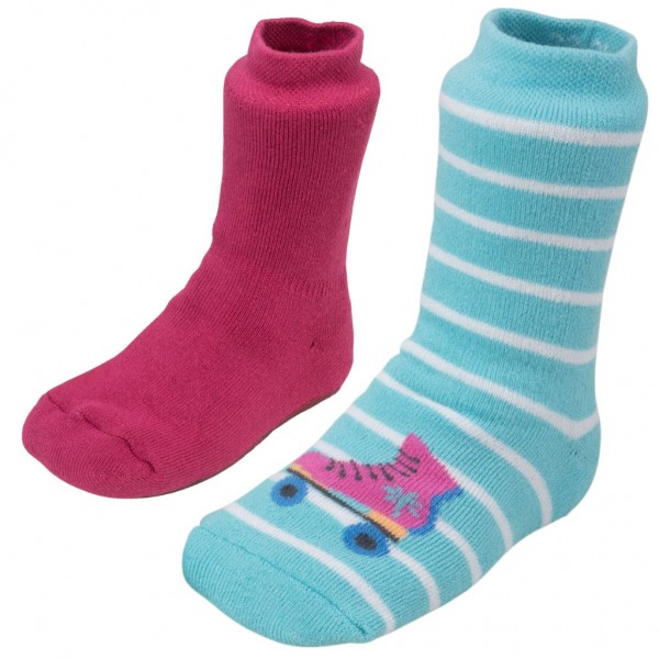Ewers ~ Stoppersocke SoftStep 2er Set ~ Rollschuh Türkis/Uni Marone