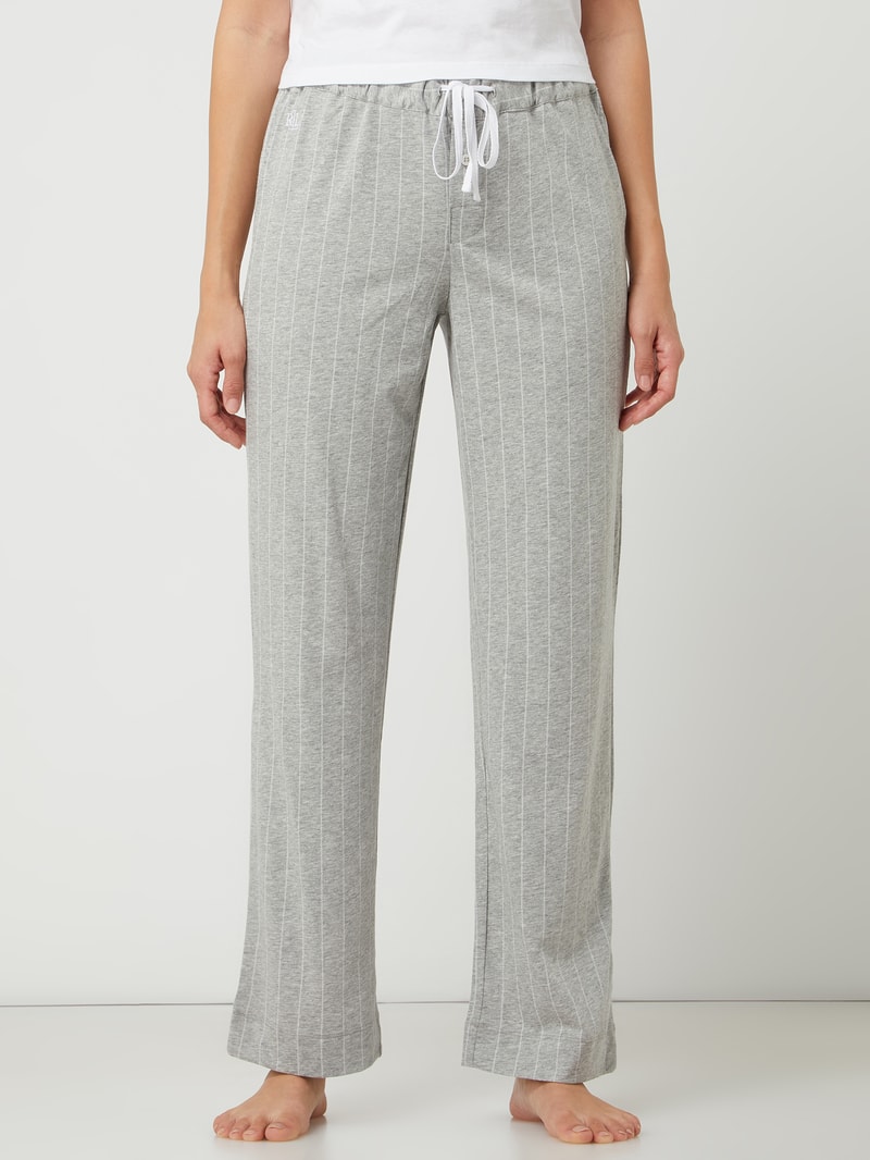 Pyjamahose mit Streifenmuster in mittelgrau