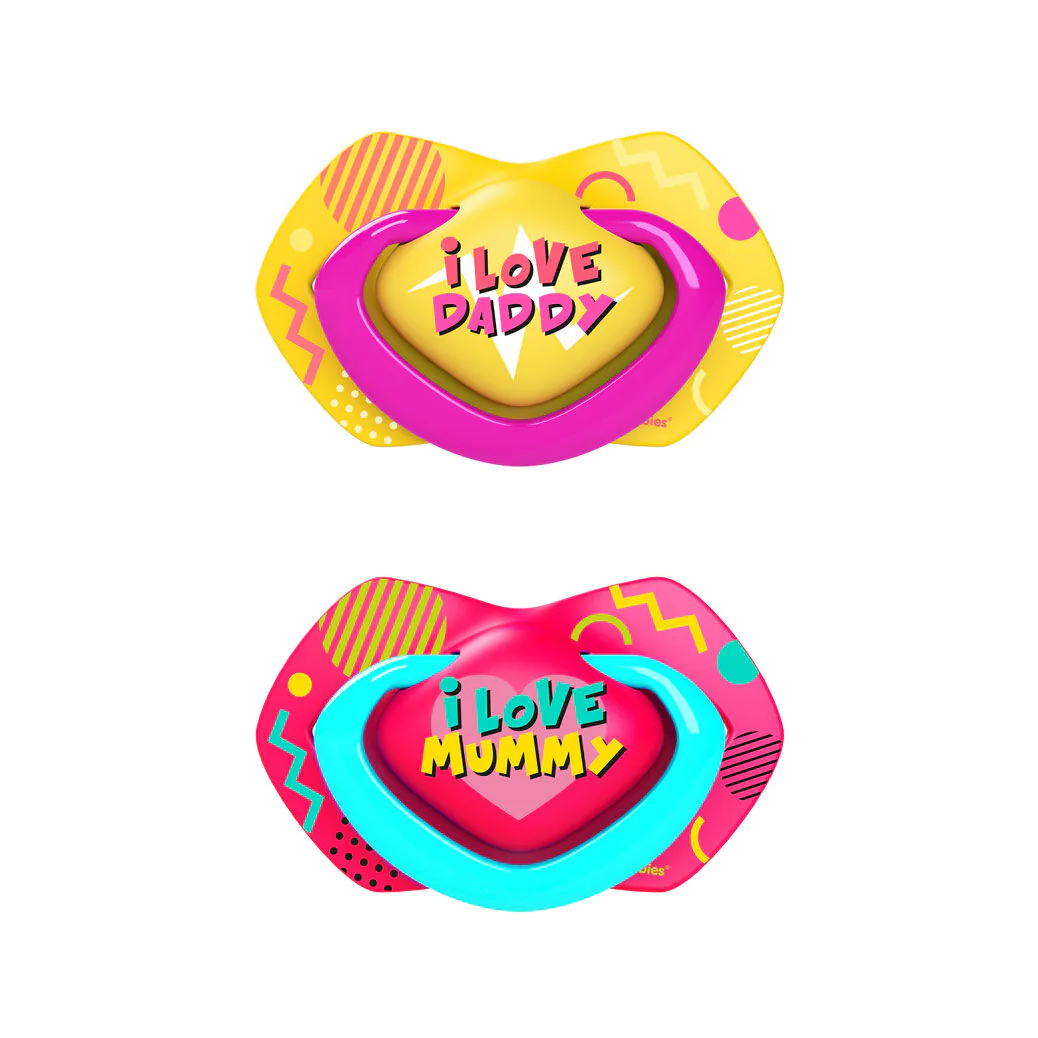 Canpol Babies Neon Love Simetrične silikonske dude 18 mjeseci+ K. Roze