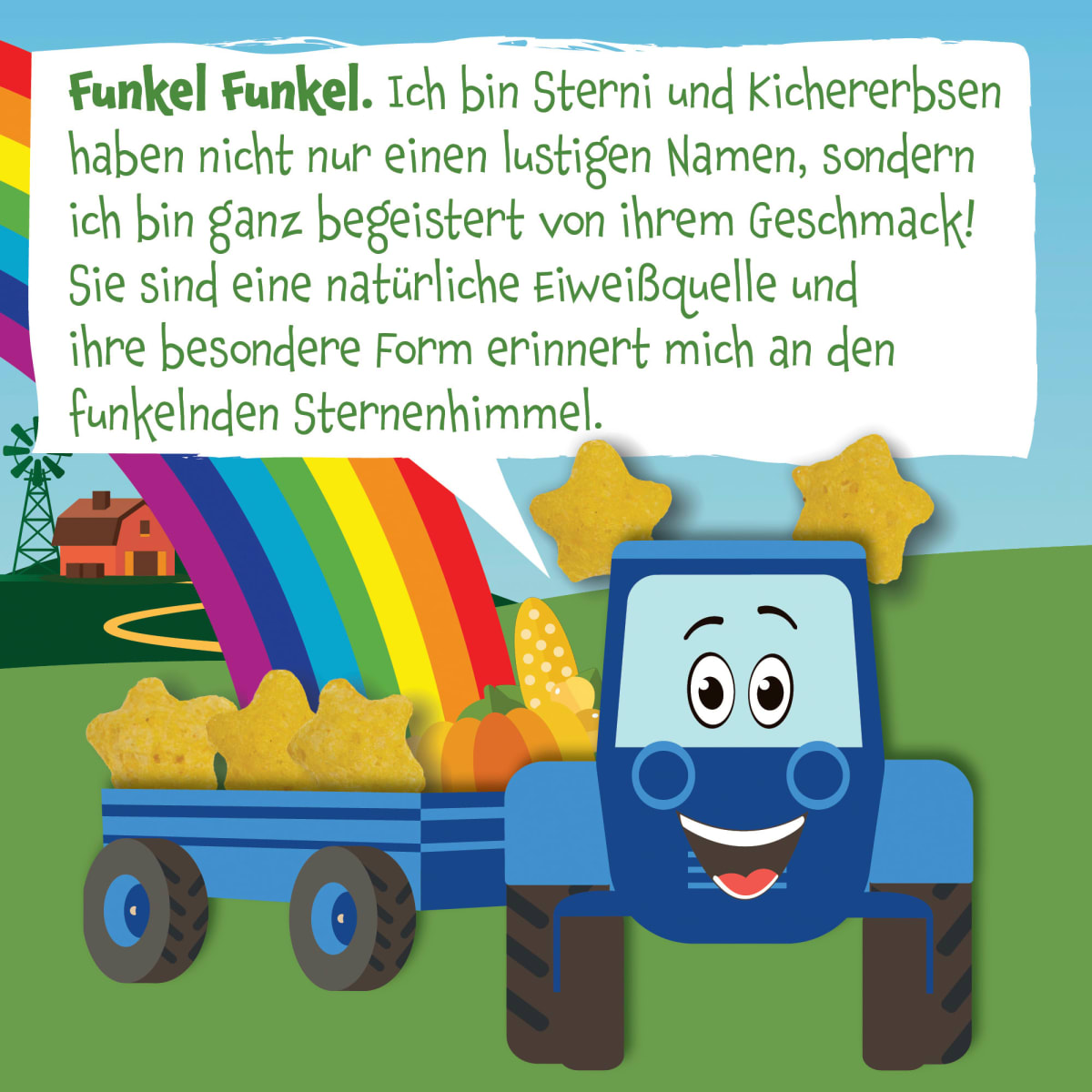 Kindersnack Kichererbsen Sterne mit Mais & Kürbis, ab 12. Monaten, 20 g