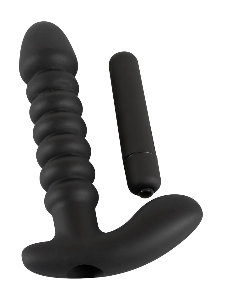 Black Velvets vibrierender Analplug Vibrating plug medium in schwarz günstig kaufen 17 cm