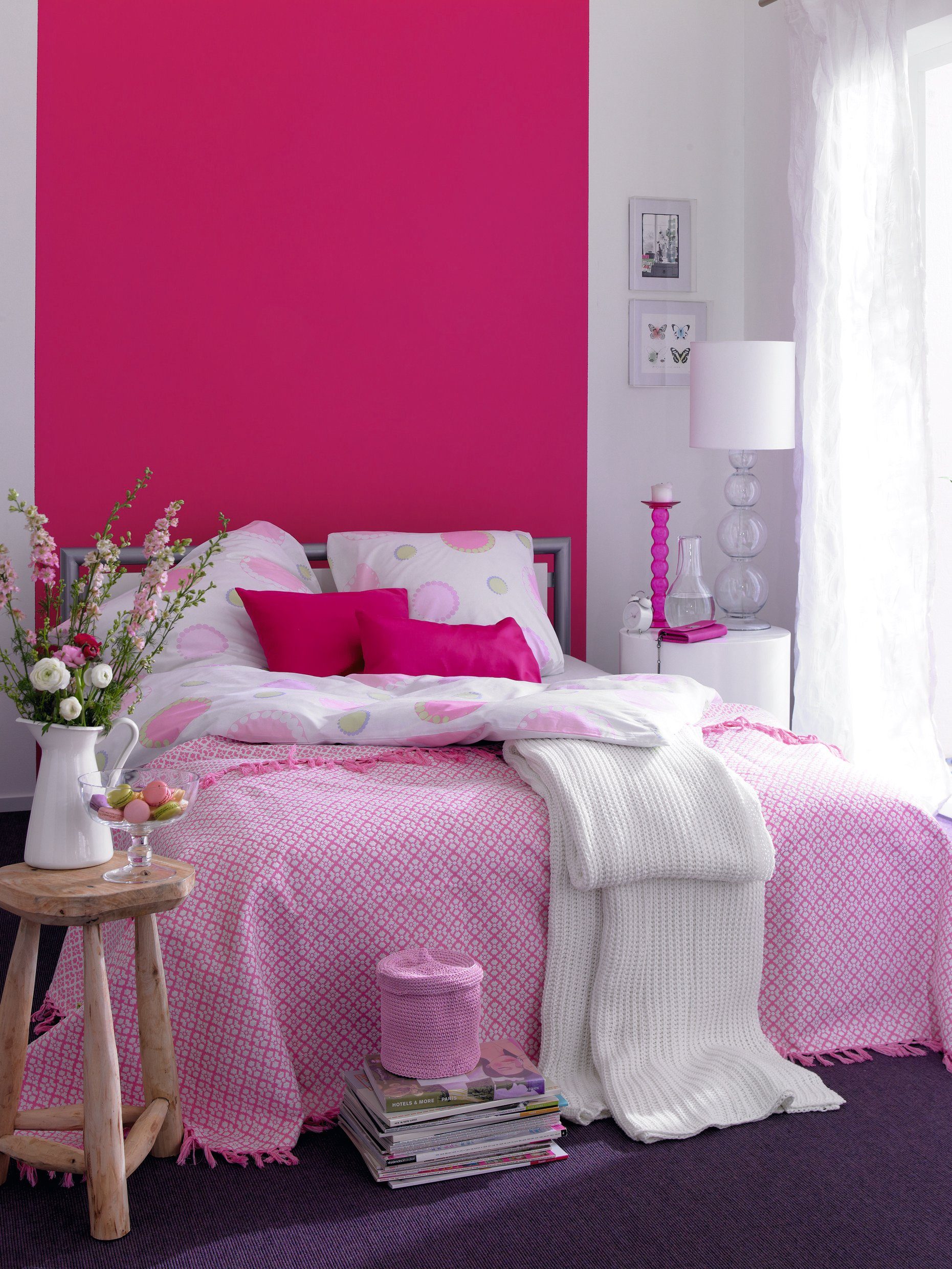 SCHÖNER WOHNEN FARBE Wand- und Deckenfarbe Trendfarbe, 1 Liter, Orchidee, hochdeckende Wandfarbe - für Allergiker geeignet
