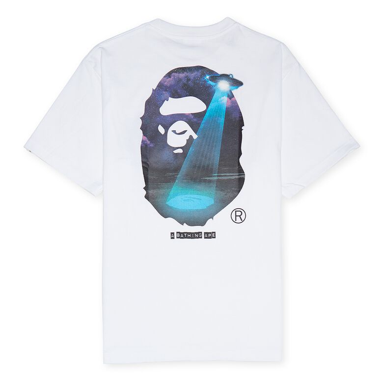 A Bathing Ape Bape Galaxy Ufo Tee M white