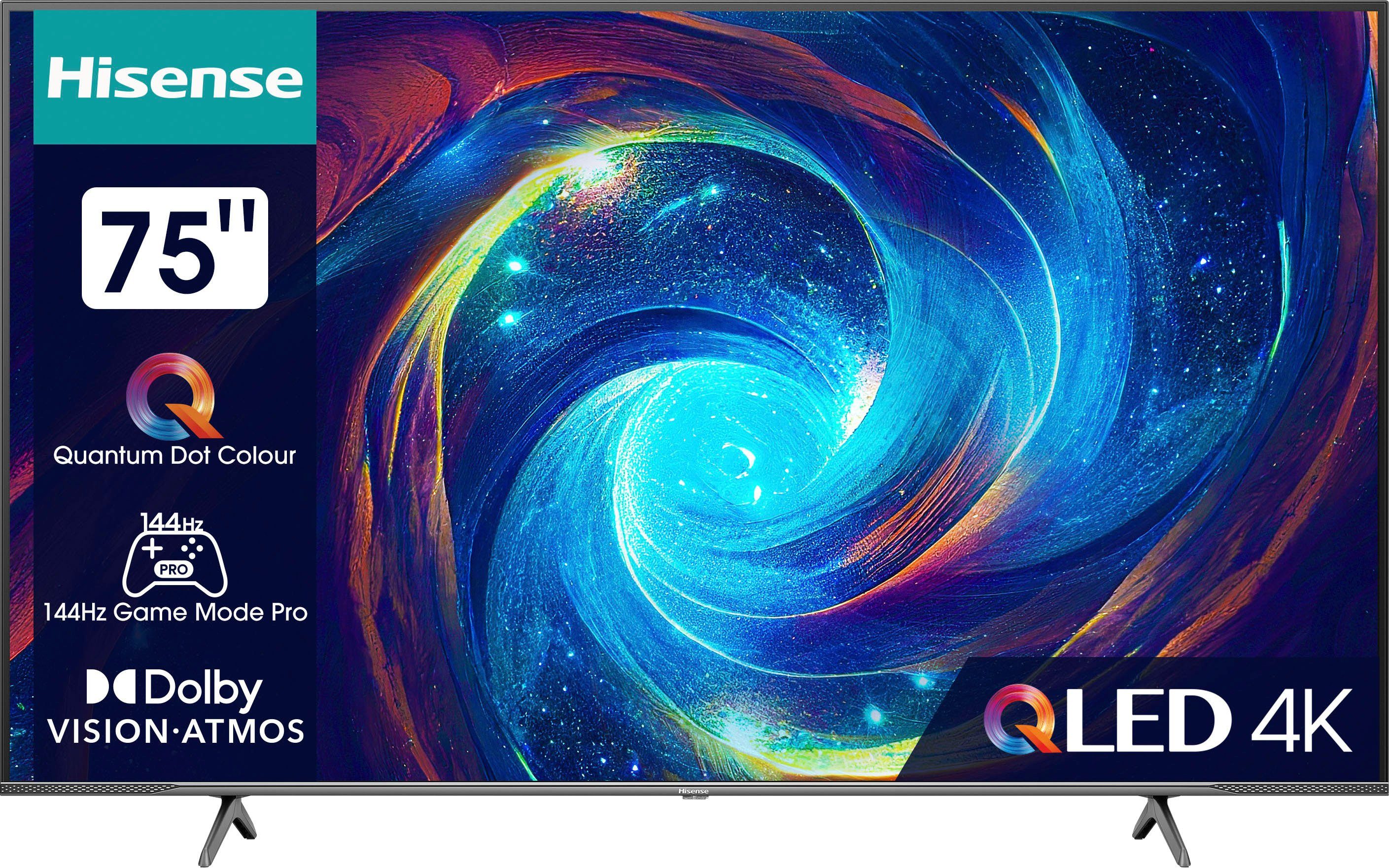 Hisense 75E77KQ PRO QLED-Fernseher (189 cm/75 Zoll, 4K Ultra HD, Smart-TV)