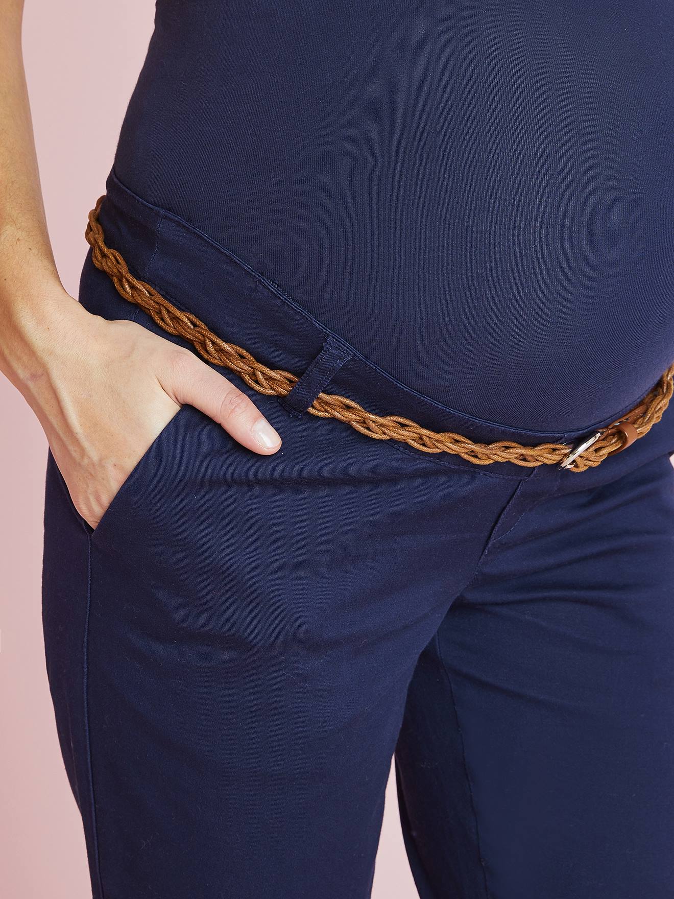 Vertbaudet Umstands-Chinohose, Schrittlänge 78 cm - marine