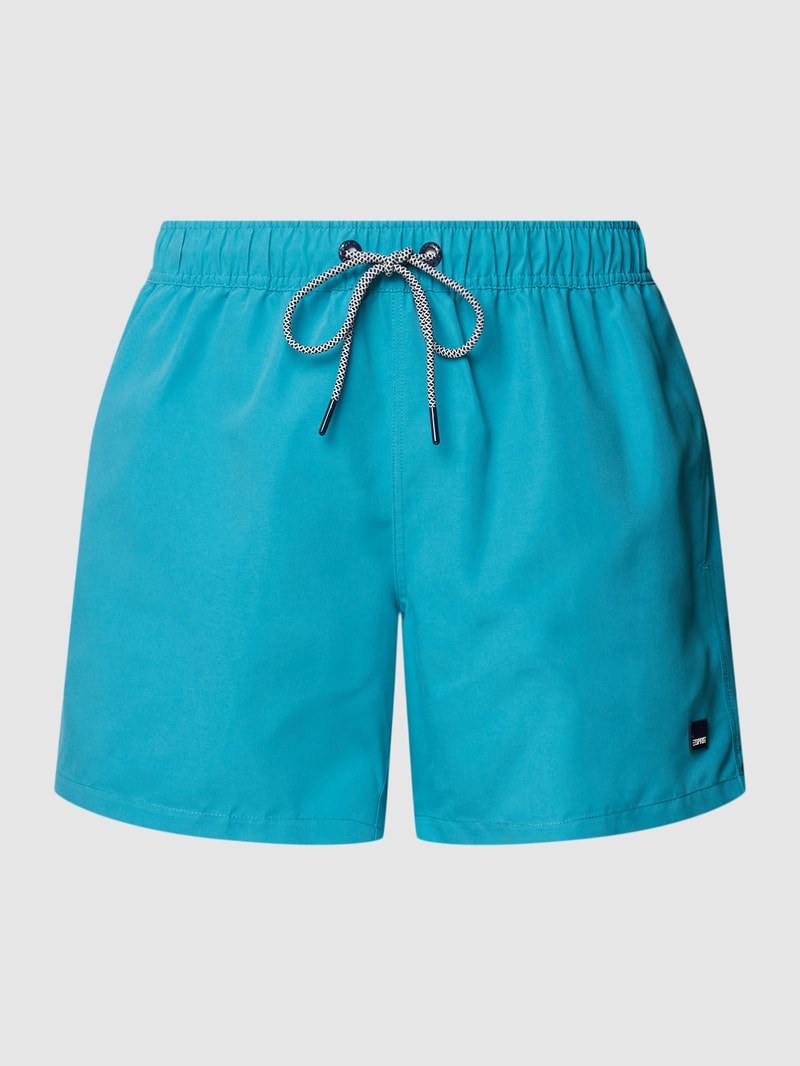 Badehose mit Label-Patch in türkis