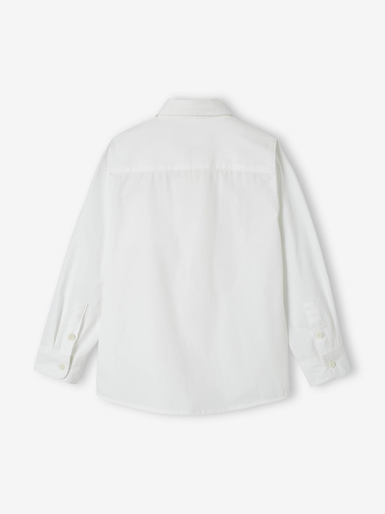 Chemise blanche en popeline manches longues garçon blanc