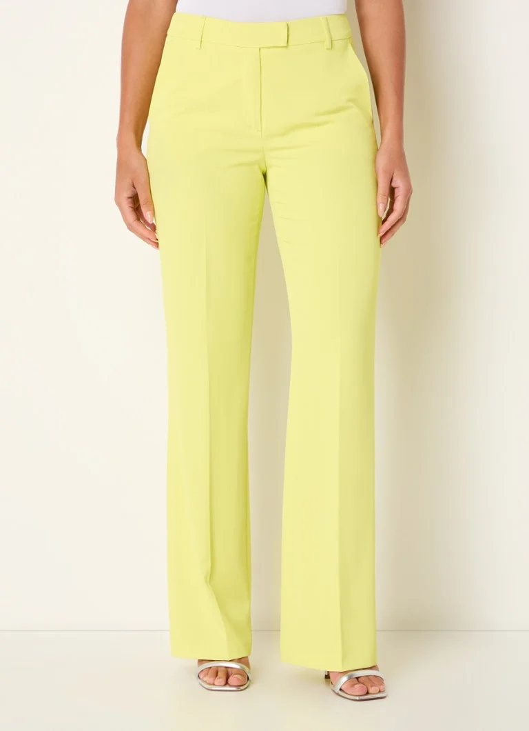 Pantaloni Taifun a vita media e gamba larga con piega stirata