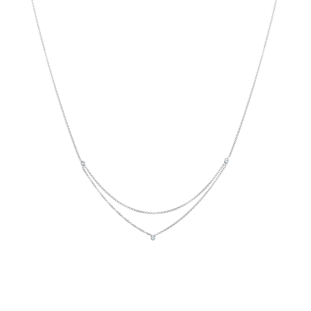 Elli Elli Collier Femmes Basique Couches Look avec Cristaux en Argent Sterling 925 collier