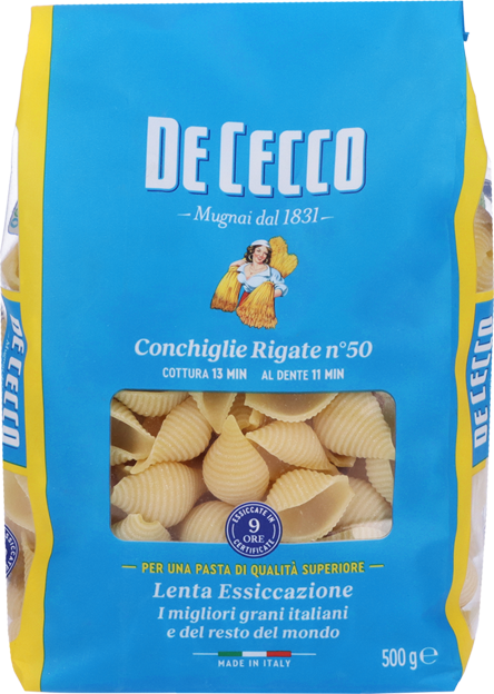De Cecco Conchiglie Rigate No. 50