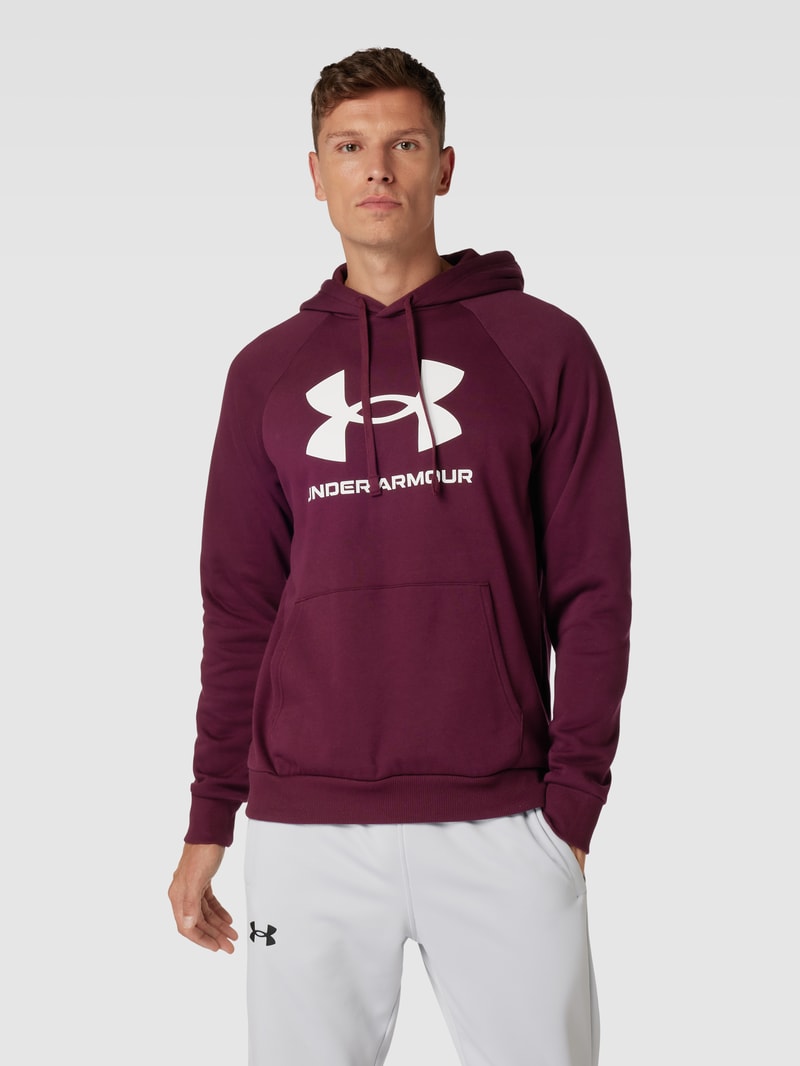 Hoodie mit Label-Print Modell 'Rival' in bordeaux rot