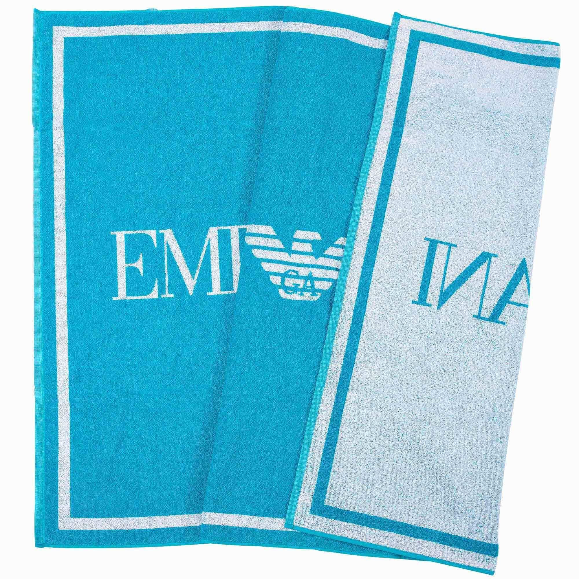 Emporio Armani Strandtücher Unisex Strandtuch - Badetuch, Logo, Baumwolle, Frottier