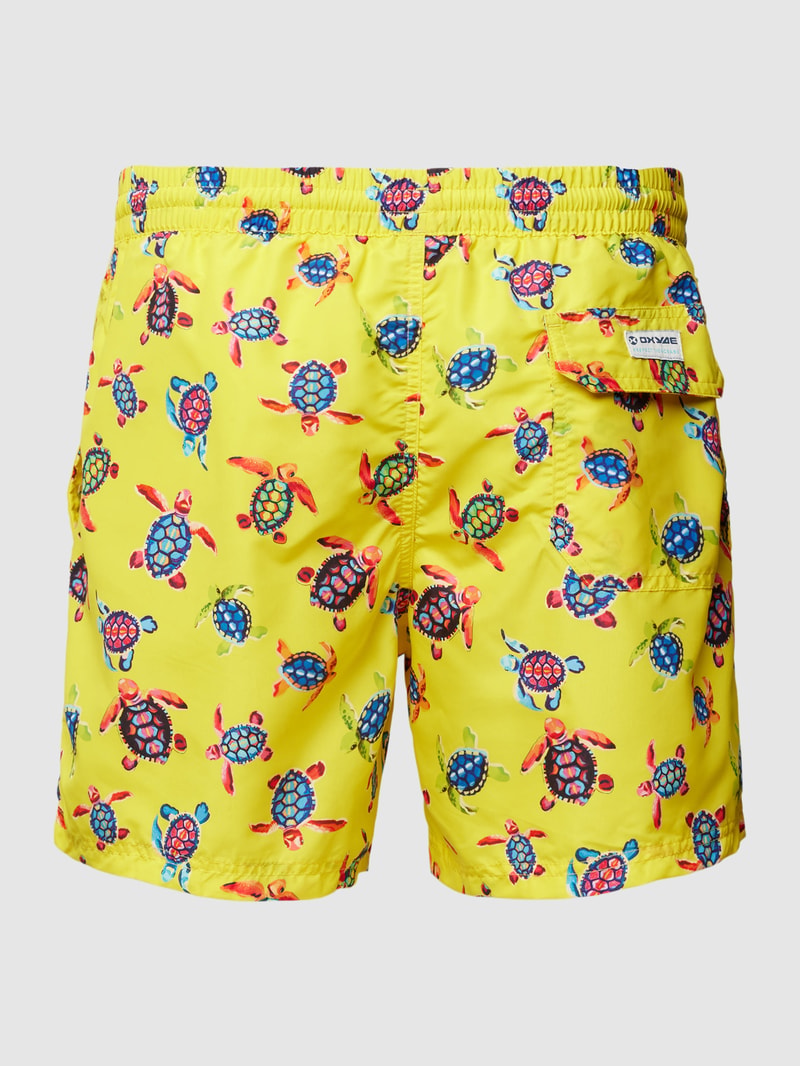 Badehose mit Allover-Muster in gelb
