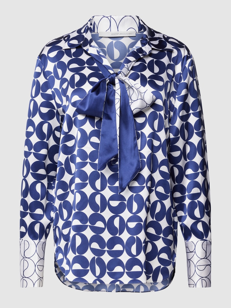 Bluse mit V-Ausschnitt in royalblau