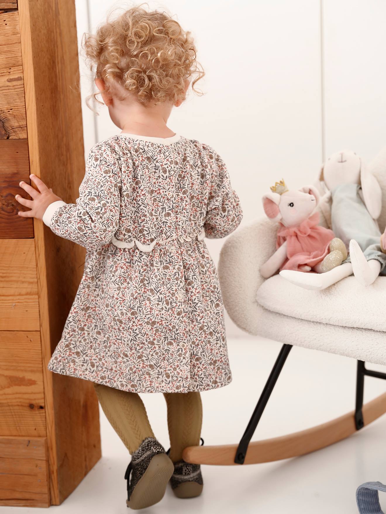 Robe bébé en molleton bleu nuit