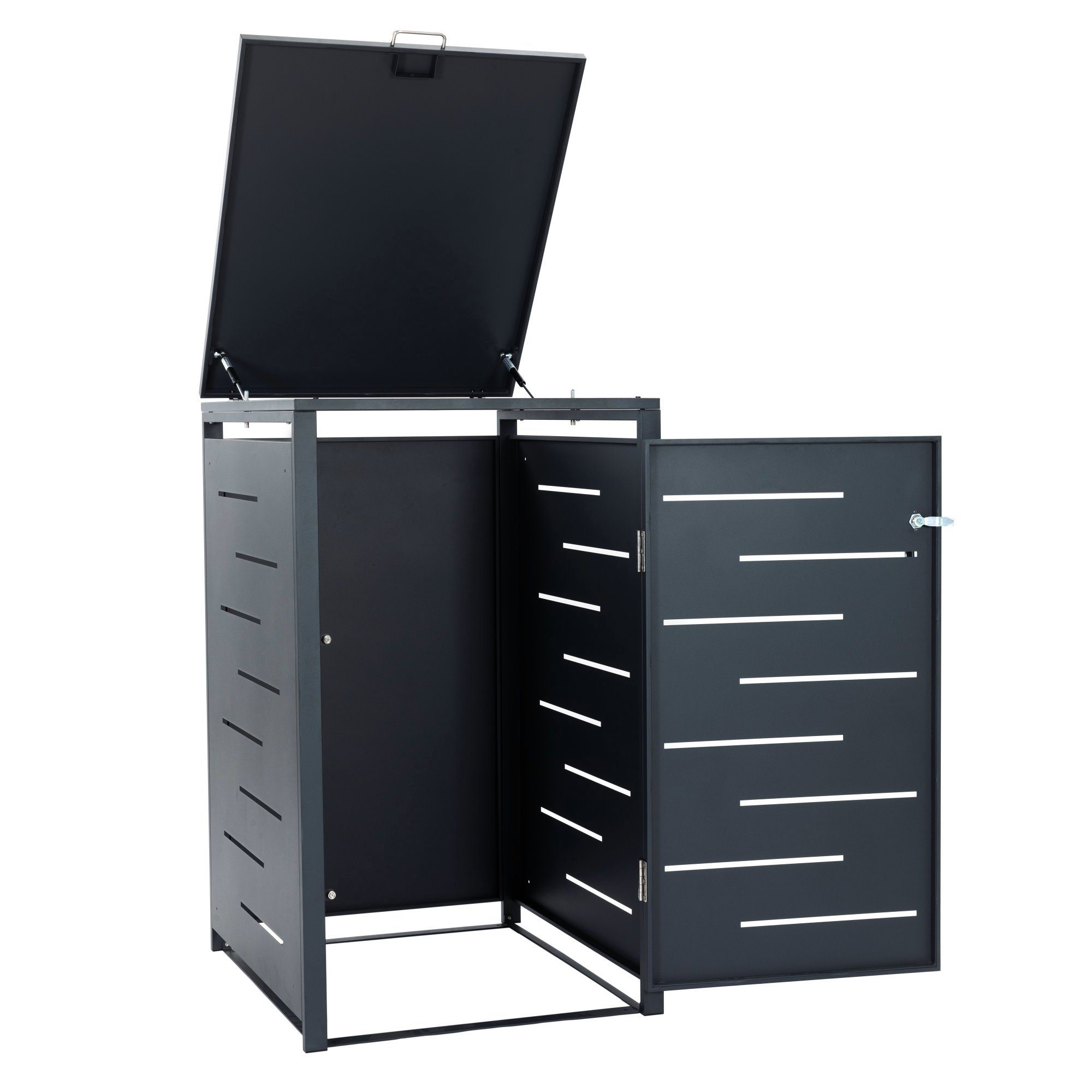 Zelsius Mülltonnenbox Mülltonnenbox für drei Mülltonnen, Anthrazit RAL 7016 (Set)