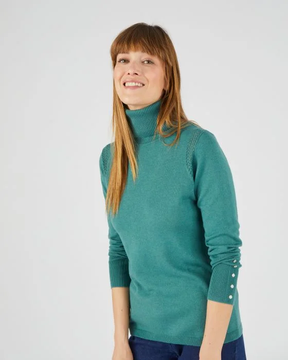 Pull col roulé maille fine