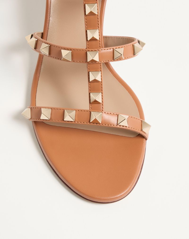 Rockstud Calfskin Slider Sandal 60mm