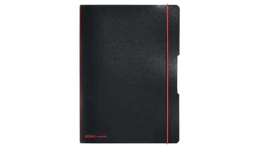 herlitz my.book flex Notizheft PP A4 schwarz liniert/kariert schwarz