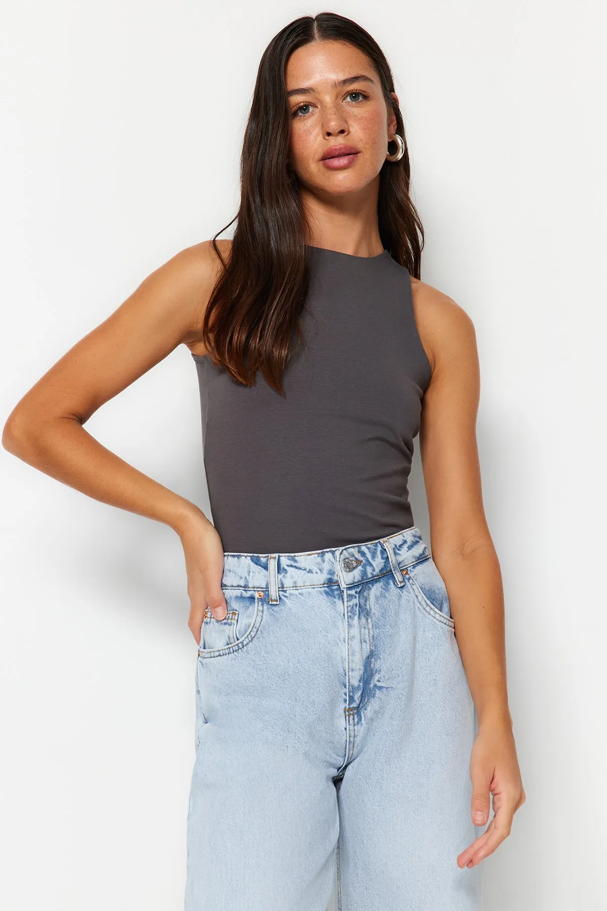 Trendyol Collection  Unterhemd - Grau - Slim Fit