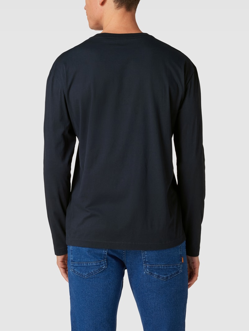 Longsleeve mit Label-Detail in dunkelblau